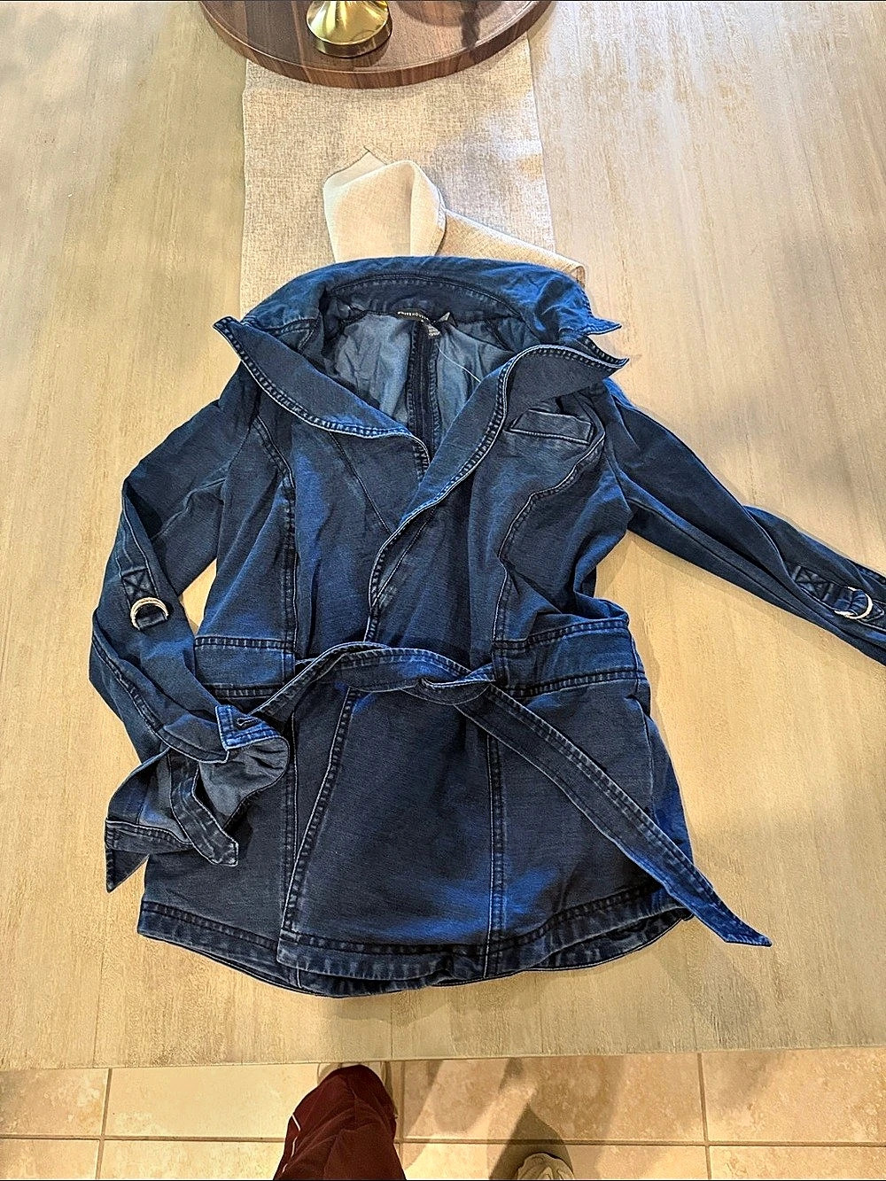 White House Black Market Utility Jacket in Blue Size Small